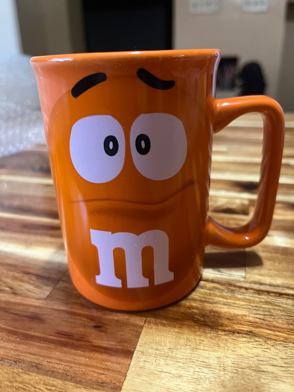 M&M's Orange Ceramic Mug Character Face Coffee Cup